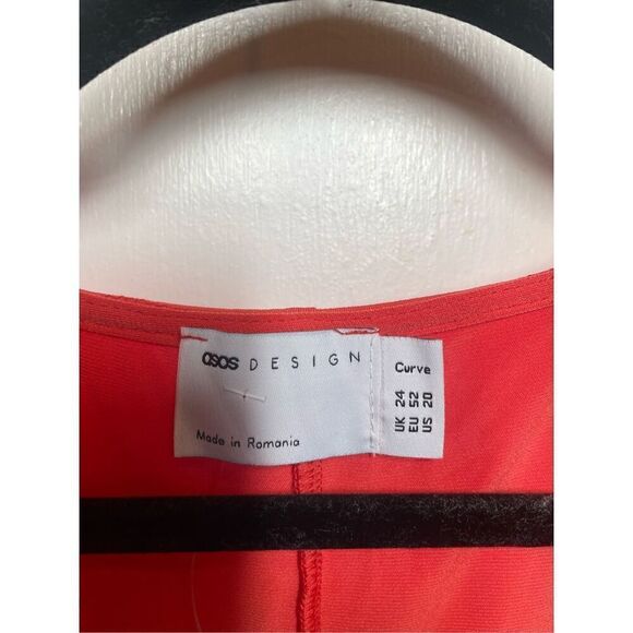 ASOS DESIGN Curve wrap midi dress with fringing detail in burnt orange size 20 N - Picture 6 of 10